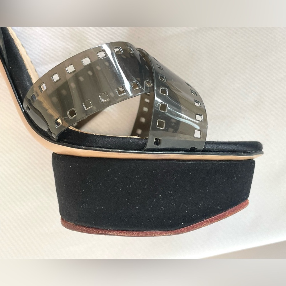 Charlotte Olympia Take 85 “filmstrip” platforms, gold film buckle, EUC, 37.5 - Picture 7 of 12